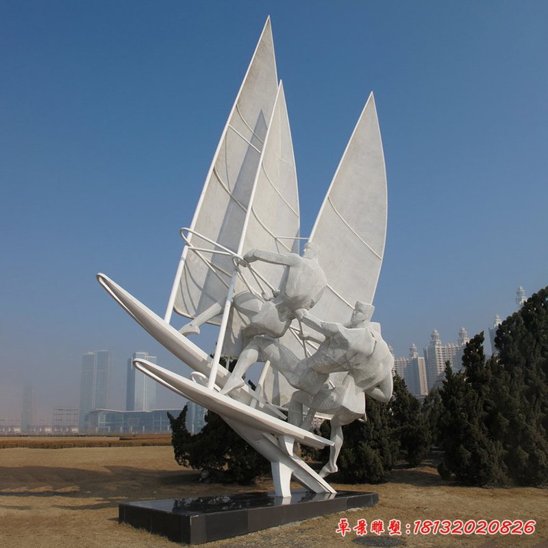 帆船比賽雕塑，不銹鋼運(yùn)動(dòng)雕塑