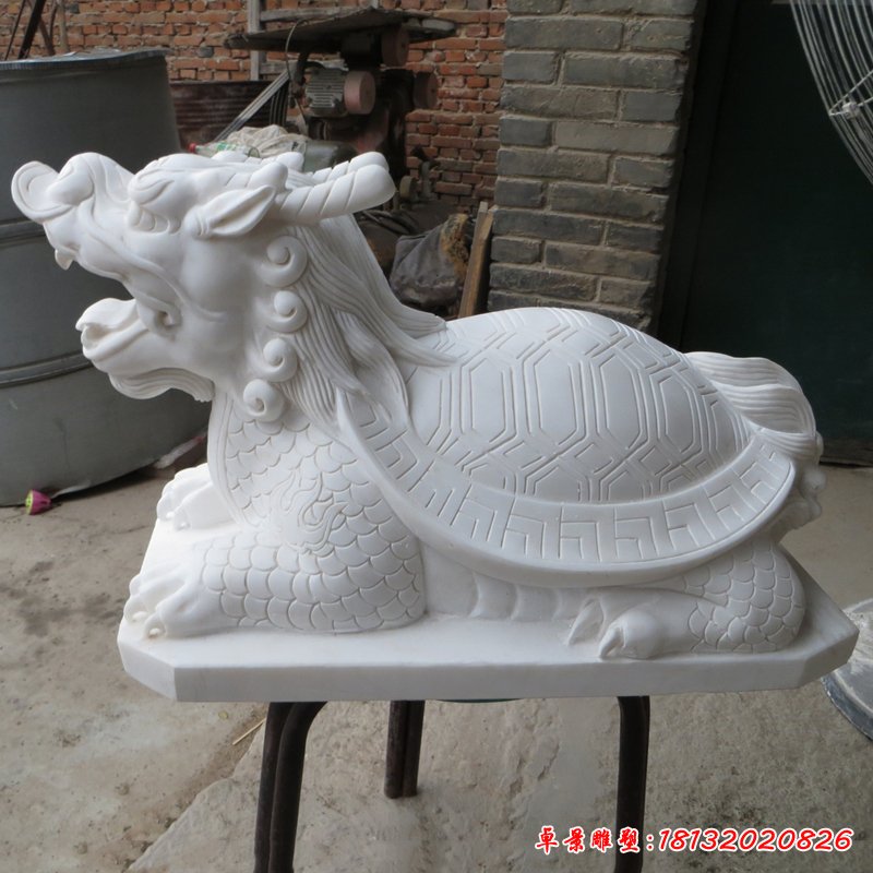 龍龜?shù)袼?，漢白玉龍龜石雕